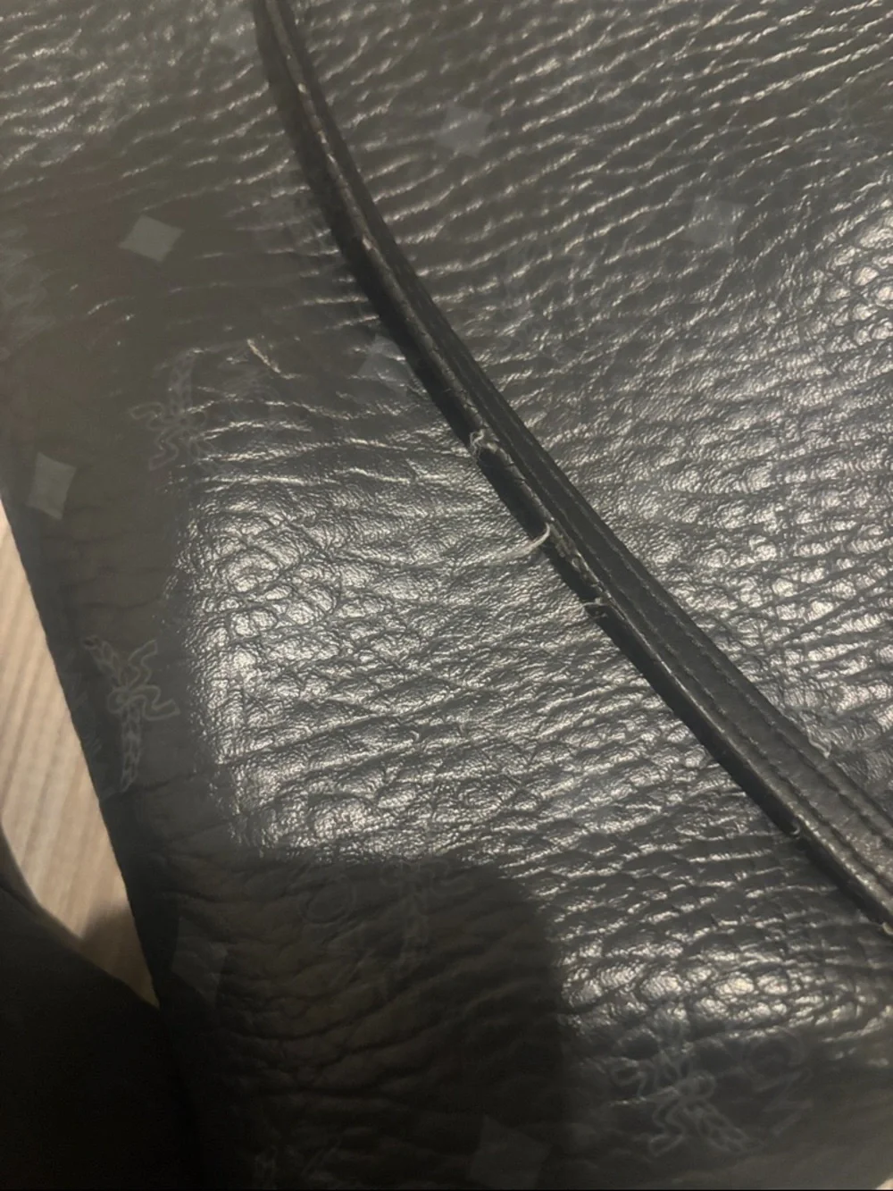 MCM Black Textured Leather Crossbody Pouch - Picture 5 of 7